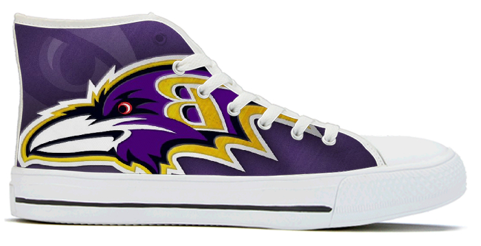 Women's Baltimore Ravens High Top Canvas Sneakers 002